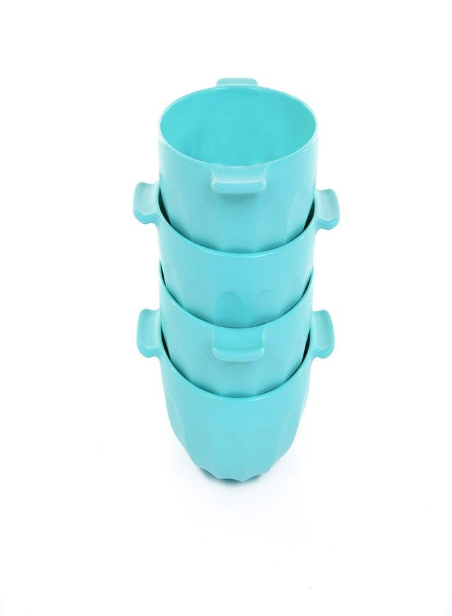 Mintra Office Mintra Colorful Unbreakable Plastic Bowl 4pk - (Small with Handles - 550ml, Teal) - (Part Of A Set) - Ice Cream, Salad, Snacks, Breakfast Cereal, Fruit, Popcorn, Soup - Shatterproof, BPA Free - Image 2